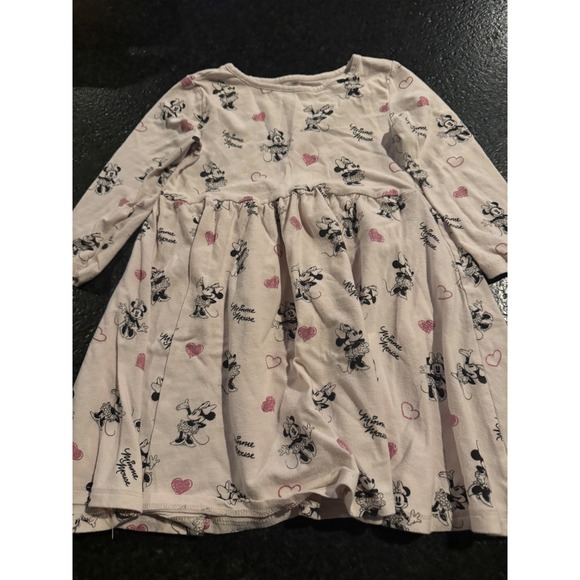 Disney Other - Disney‎ Minnie Mouse Girl's Dress Pale Pink Long Sleeve Toddler Size 4T Hearts